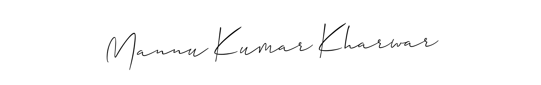 Create a beautiful signature design for name Mannu Kumar Kharwar. With this signature (Allison_Script) fonts, you can make a handwritten signature for free. Mannu Kumar Kharwar signature style 2 images and pictures png