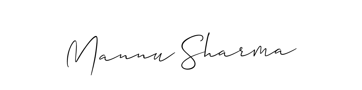 Design your own signature with our free online signature maker. With this signature software, you can create a handwritten (Allison_Script) signature for name Mannu Sharma. Mannu Sharma signature style 2 images and pictures png
