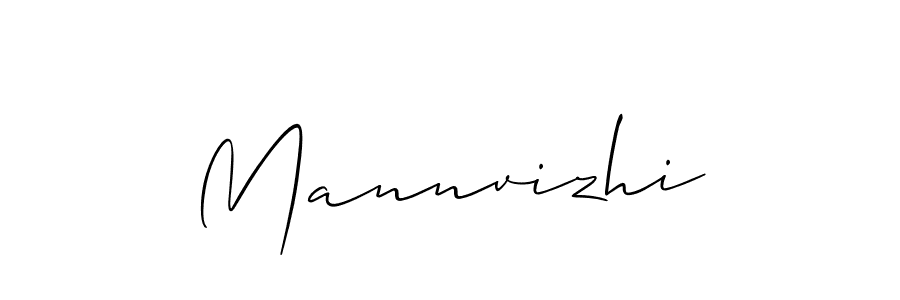 Create a beautiful signature design for name Mannvizhi. With this signature (Allison_Script) fonts, you can make a handwritten signature for free. Mannvizhi signature style 2 images and pictures png