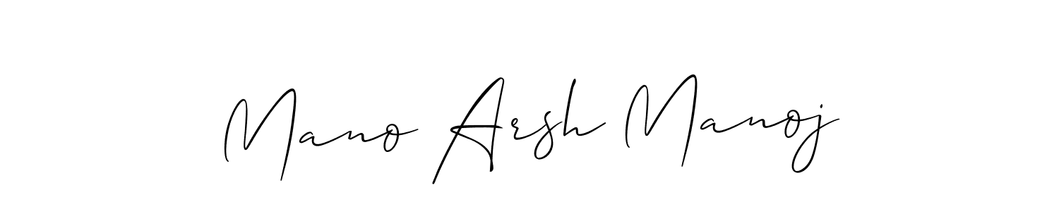 How to make Mano Arsh Manoj name signature. Use Allison_Script style for creating short signs online. This is the latest handwritten sign. Mano Arsh Manoj signature style 2 images and pictures png