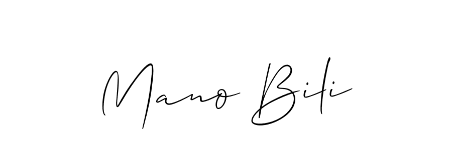 How to make Mano Bili name signature. Use Allison_Script style for creating short signs online. This is the latest handwritten sign. Mano Bili signature style 2 images and pictures png