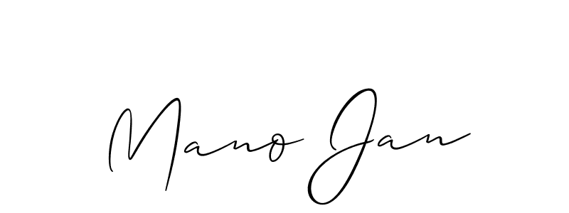 Also You can easily find your signature by using the search form. We will create Mano Jan name handwritten signature images for you free of cost using Allison_Script sign style. Mano Jan signature style 2 images and pictures png