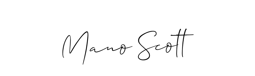 How to make Mano Scott signature? Allison_Script is a professional autograph style. Create handwritten signature for Mano Scott name. Mano Scott signature style 2 images and pictures png