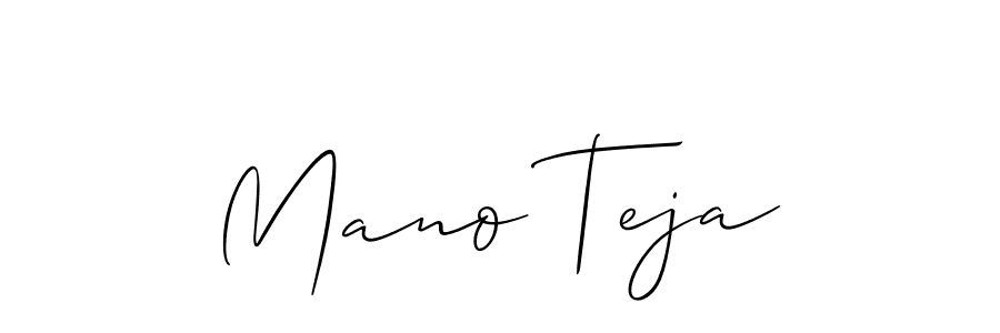 Mano Teja stylish signature style. Best Handwritten Sign (Allison_Script) for my name. Handwritten Signature Collection Ideas for my name Mano Teja. Mano Teja signature style 2 images and pictures png