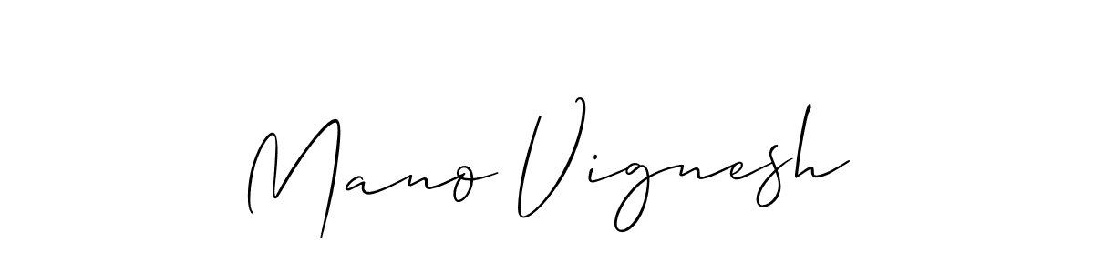 Also You can easily find your signature by using the search form. We will create Mano Vignesh name handwritten signature images for you free of cost using Allison_Script sign style. Mano Vignesh signature style 2 images and pictures png