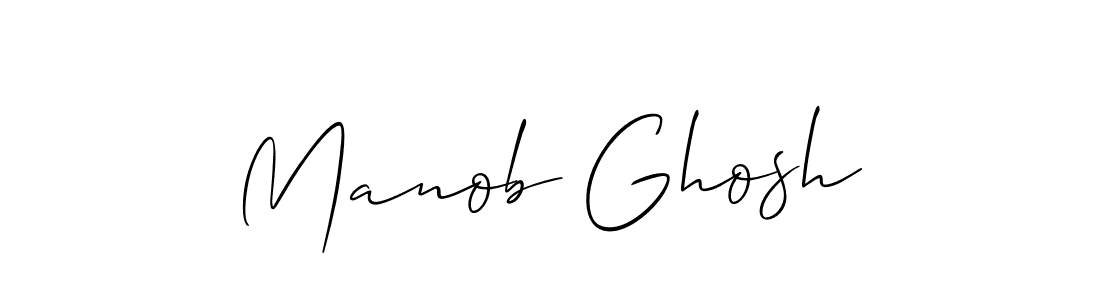 Use a signature maker to create a handwritten signature online. With this signature software, you can design (Allison_Script) your own signature for name Manob Ghosh. Manob Ghosh signature style 2 images and pictures png