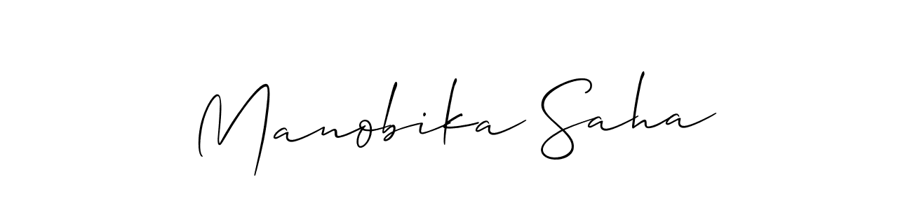 You should practise on your own different ways (Allison_Script) to write your name (Manobika Saha) in signature. don't let someone else do it for you. Manobika Saha signature style 2 images and pictures png