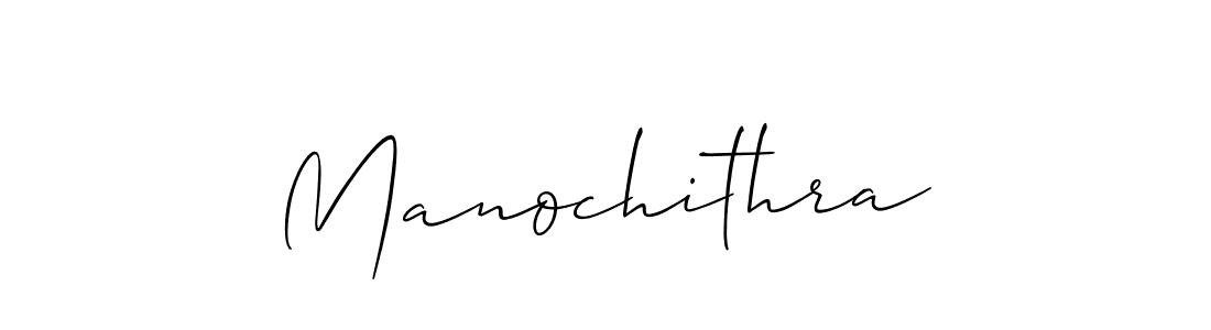 Use a signature maker to create a handwritten signature online. With this signature software, you can design (Allison_Script) your own signature for name Manochithra. Manochithra signature style 2 images and pictures png