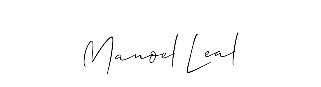 Use a signature maker to create a handwritten signature online. With this signature software, you can design (Allison_Script) your own signature for name Manoel Leal. Manoel Leal signature style 2 images and pictures png