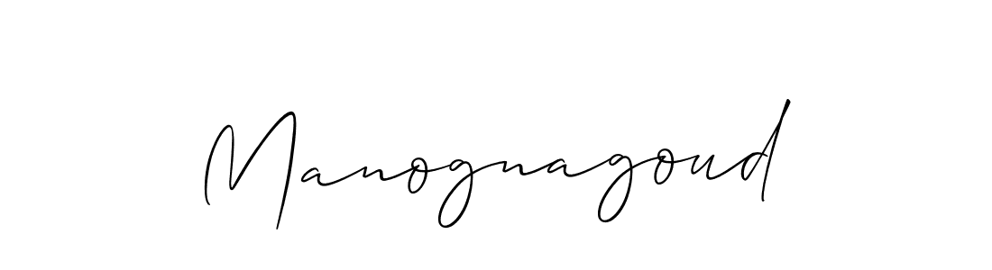 Use a signature maker to create a handwritten signature online. With this signature software, you can design (Allison_Script) your own signature for name Manognagoud. Manognagoud signature style 2 images and pictures png