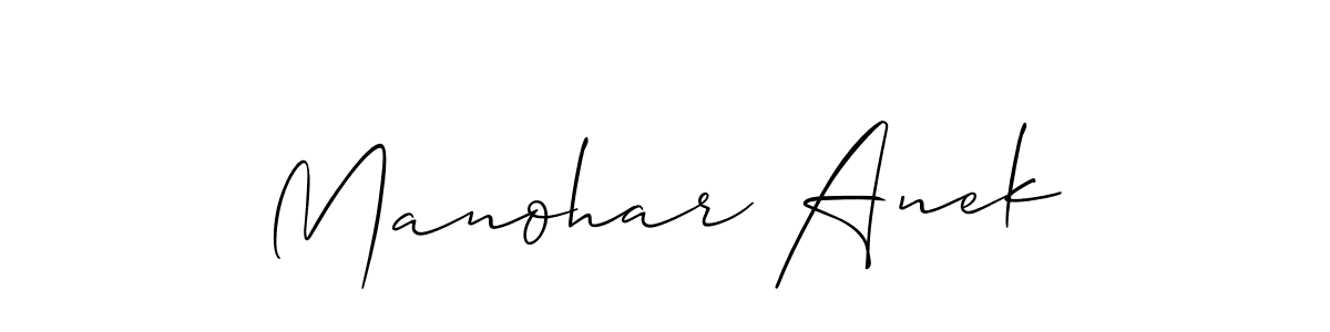 Create a beautiful signature design for name Manohar Anek. With this signature (Allison_Script) fonts, you can make a handwritten signature for free. Manohar Anek signature style 2 images and pictures png