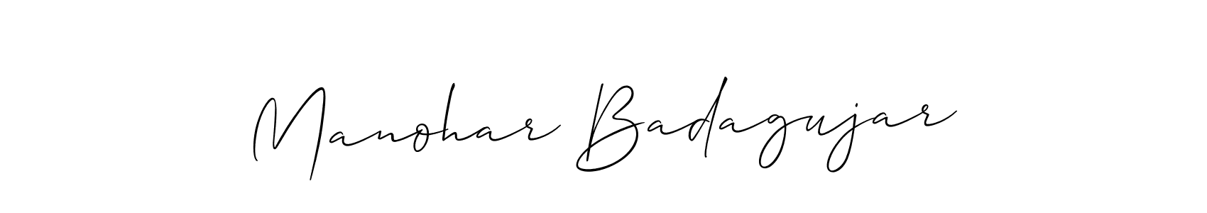 Manohar Badagujar stylish signature style. Best Handwritten Sign (Allison_Script) for my name. Handwritten Signature Collection Ideas for my name Manohar Badagujar. Manohar Badagujar signature style 2 images and pictures png