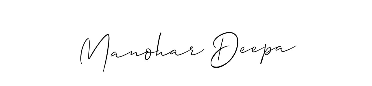 Create a beautiful signature design for name Manohar Deepa. With this signature (Allison_Script) fonts, you can make a handwritten signature for free. Manohar Deepa signature style 2 images and pictures png