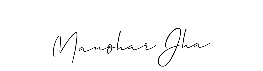 How to make Manohar Jha name signature. Use Allison_Script style for creating short signs online. This is the latest handwritten sign. Manohar Jha signature style 2 images and pictures png