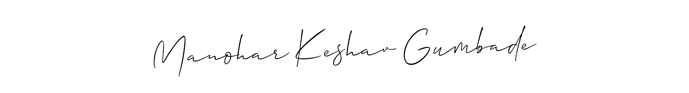 Use a signature maker to create a handwritten signature online. With this signature software, you can design (Allison_Script) your own signature for name Manohar Keshav Gumbade. Manohar Keshav Gumbade signature style 2 images and pictures png