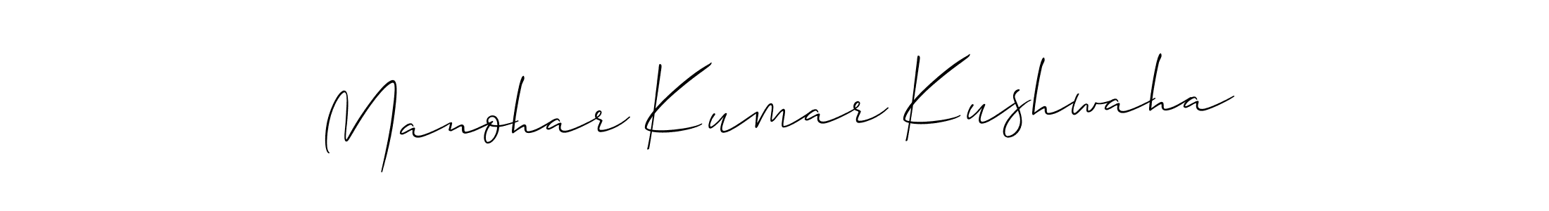 How to make Manohar Kumar Kushwaha name signature. Use Allison_Script style for creating short signs online. This is the latest handwritten sign. Manohar Kumar Kushwaha signature style 2 images and pictures png