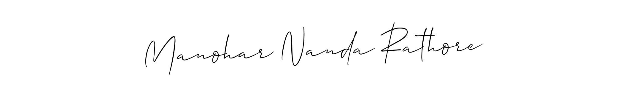 Similarly Allison_Script is the best handwritten signature design. Signature creator online .You can use it as an online autograph creator for name Manohar Nanda Rathore. Manohar Nanda Rathore signature style 2 images and pictures png