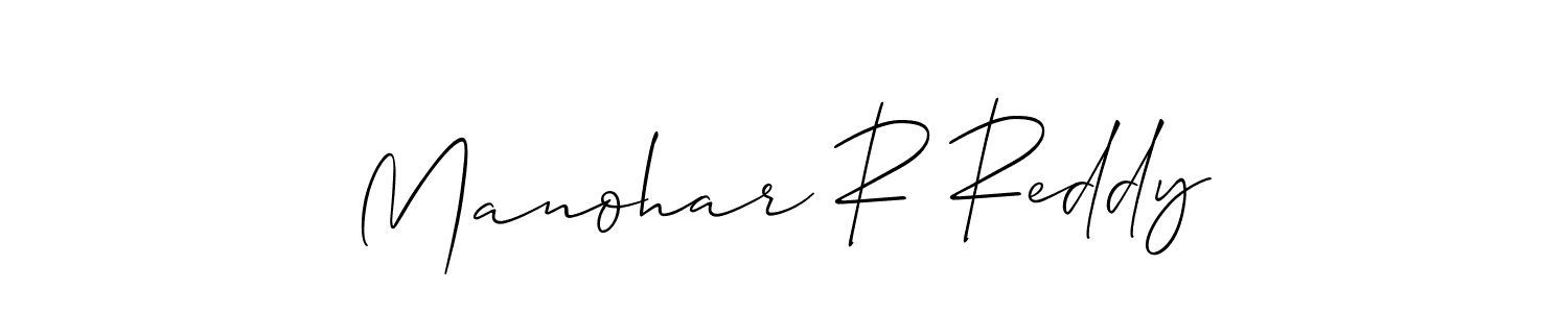 How to make Manohar R Reddy signature? Allison_Script is a professional autograph style. Create handwritten signature for Manohar R Reddy name. Manohar R Reddy signature style 2 images and pictures png