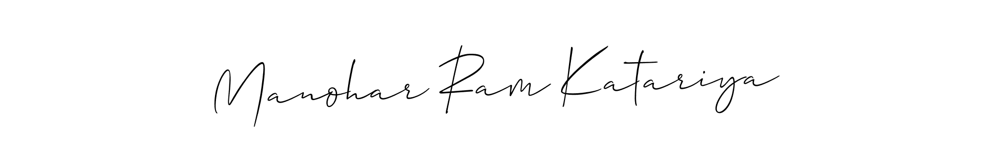 Make a short Manohar Ram Katariya signature style. Manage your documents anywhere anytime using Allison_Script. Create and add eSignatures, submit forms, share and send files easily. Manohar Ram Katariya signature style 2 images and pictures png