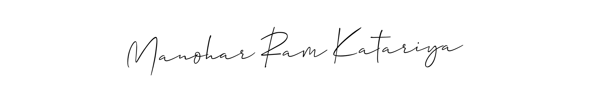 Allison_Script is a professional signature style that is perfect for those who want to add a touch of class to their signature. It is also a great choice for those who want to make their signature more unique. Get Manohar Ram Katariya name to fancy signature for free. Manohar Ram Katariya signature style 2 images and pictures png