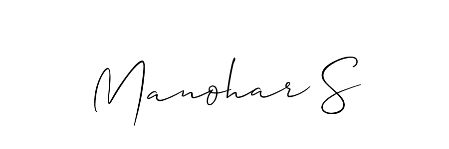 Allison_Script is a professional signature style that is perfect for those who want to add a touch of class to their signature. It is also a great choice for those who want to make their signature more unique. Get Manohar S name to fancy signature for free. Manohar S signature style 2 images and pictures png
