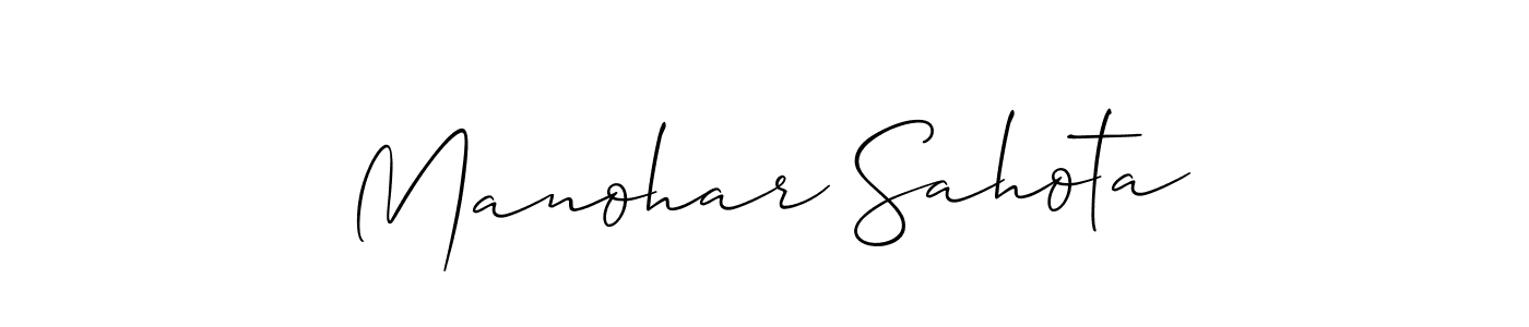 Create a beautiful signature design for name Manohar Sahota. With this signature (Allison_Script) fonts, you can make a handwritten signature for free. Manohar Sahota signature style 2 images and pictures png