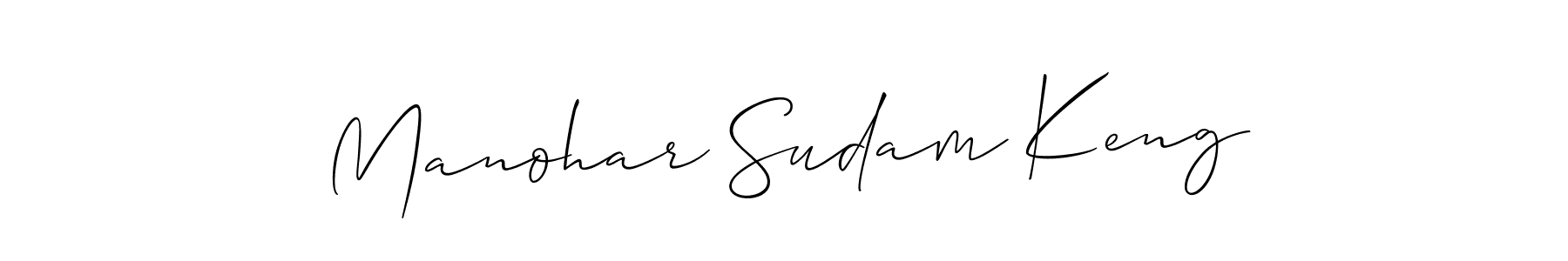 How to make Manohar Sudam Keng name signature. Use Allison_Script style for creating short signs online. This is the latest handwritten sign. Manohar Sudam Keng signature style 2 images and pictures png