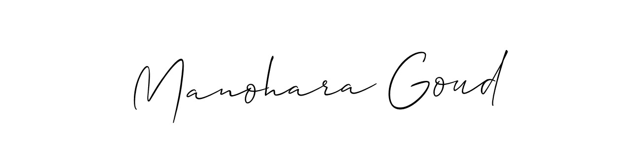 Manohara Goud stylish signature style. Best Handwritten Sign (Allison_Script) for my name. Handwritten Signature Collection Ideas for my name Manohara Goud. Manohara Goud signature style 2 images and pictures png