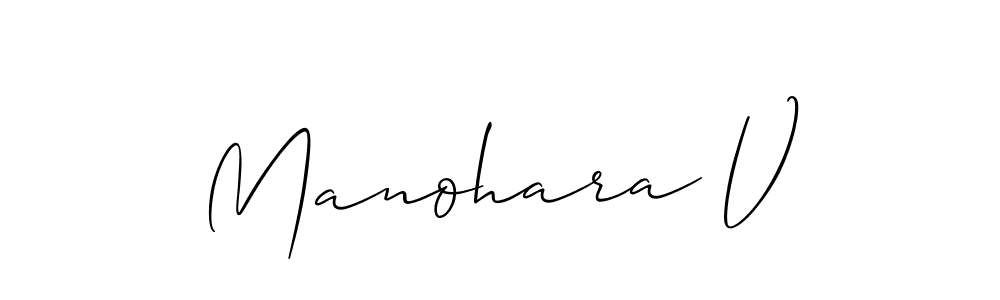 Make a short Manohara V signature style. Manage your documents anywhere anytime using Allison_Script. Create and add eSignatures, submit forms, share and send files easily. Manohara V signature style 2 images and pictures png