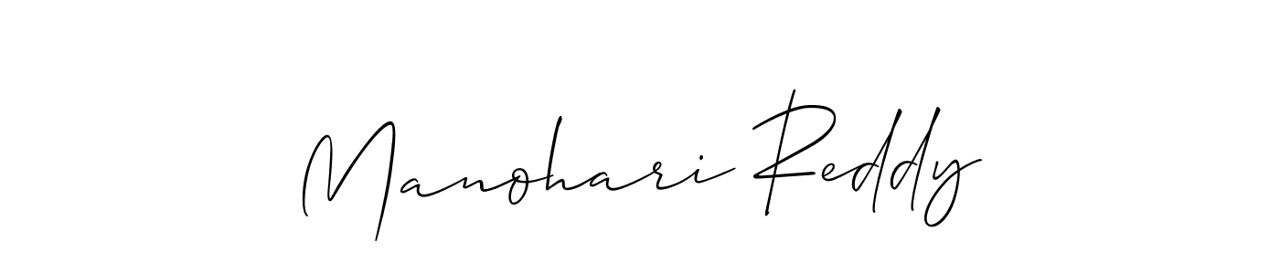 How to make Manohari Reddy name signature. Use Allison_Script style for creating short signs online. This is the latest handwritten sign. Manohari Reddy signature style 2 images and pictures png