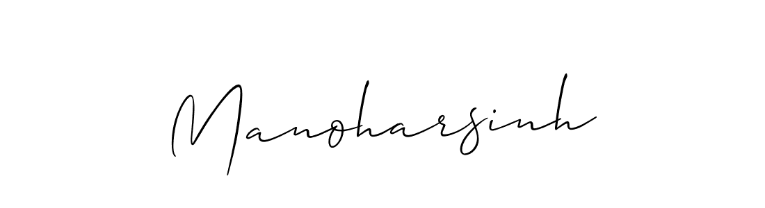 Design your own signature with our free online signature maker. With this signature software, you can create a handwritten (Allison_Script) signature for name Manoharsinh. Manoharsinh signature style 2 images and pictures png