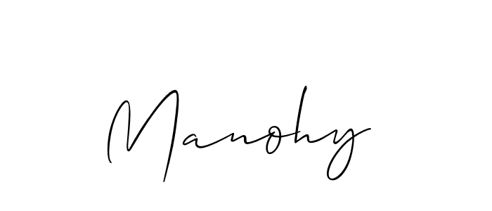 How to make Manohy  name signature. Use Allison_Script style for creating short signs online. This is the latest handwritten sign. Manohy  signature style 2 images and pictures png