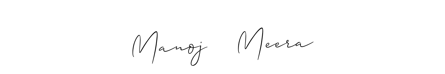 if you are searching for the best signature style for your name Manoj ❤️ Meera. so please give up your signature search. here we have designed multiple signature styles  using Allison_Script. Manoj ❤️ Meera signature style 2 images and pictures png