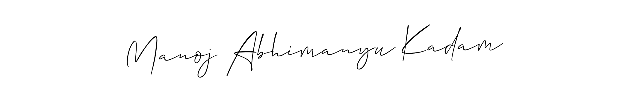 Make a short Manoj Abhimanyu Kadam signature style. Manage your documents anywhere anytime using Allison_Script. Create and add eSignatures, submit forms, share and send files easily. Manoj Abhimanyu Kadam signature style 2 images and pictures png