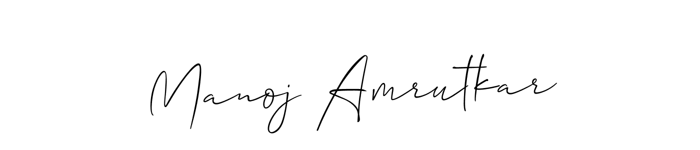 How to make Manoj Amrutkar name signature. Use Allison_Script style for creating short signs online. This is the latest handwritten sign. Manoj Amrutkar signature style 2 images and pictures png