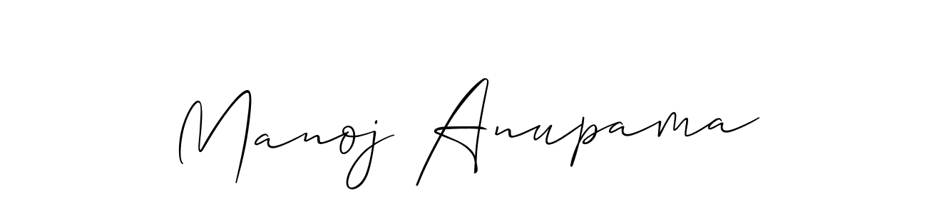 Make a beautiful signature design for name Manoj Anupama. With this signature (Allison_Script) style, you can create a handwritten signature for free. Manoj Anupama signature style 2 images and pictures png