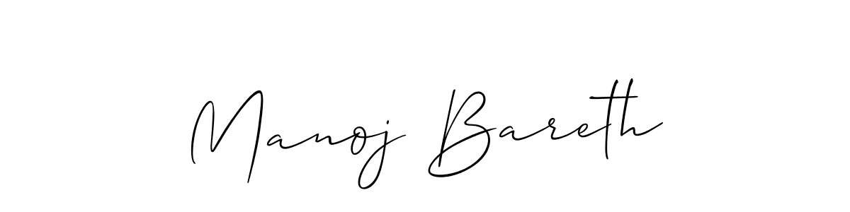 How to make Manoj Bareth signature? Allison_Script is a professional autograph style. Create handwritten signature for Manoj Bareth name. Manoj Bareth signature style 2 images and pictures png