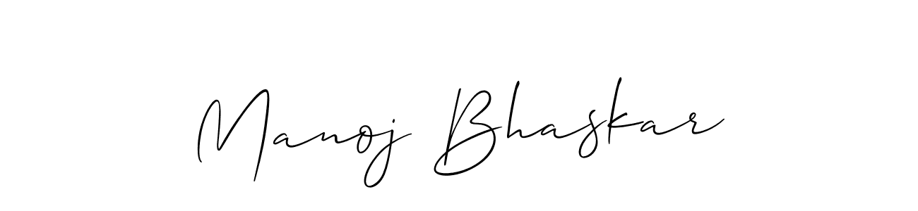 Allison_Script is a professional signature style that is perfect for those who want to add a touch of class to their signature. It is also a great choice for those who want to make their signature more unique. Get Manoj Bhaskar name to fancy signature for free. Manoj Bhaskar signature style 2 images and pictures png