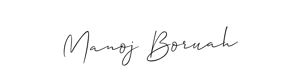 Make a short Manoj Boruah signature style. Manage your documents anywhere anytime using Allison_Script. Create and add eSignatures, submit forms, share and send files easily. Manoj Boruah signature style 2 images and pictures png
