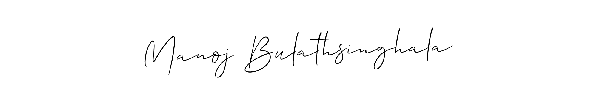 This is the best signature style for the Manoj Bulathsinghala name. Also you like these signature font (Allison_Script). Mix name signature. Manoj Bulathsinghala signature style 2 images and pictures png