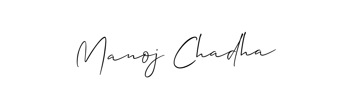 It looks lik you need a new signature style for name Manoj Chadha. Design unique handwritten (Allison_Script) signature with our free signature maker in just a few clicks. Manoj Chadha signature style 2 images and pictures png