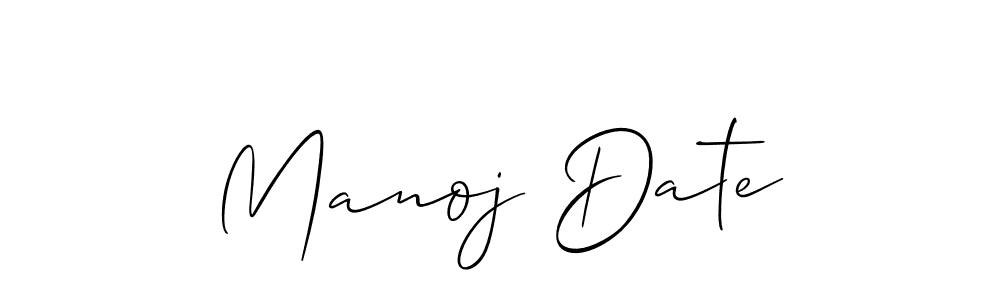 Design your own signature with our free online signature maker. With this signature software, you can create a handwritten (Allison_Script) signature for name Manoj Date. Manoj Date signature style 2 images and pictures png