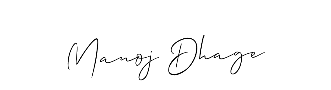 Make a beautiful signature design for name Manoj Dhage. With this signature (Allison_Script) style, you can create a handwritten signature for free. Manoj Dhage signature style 2 images and pictures png