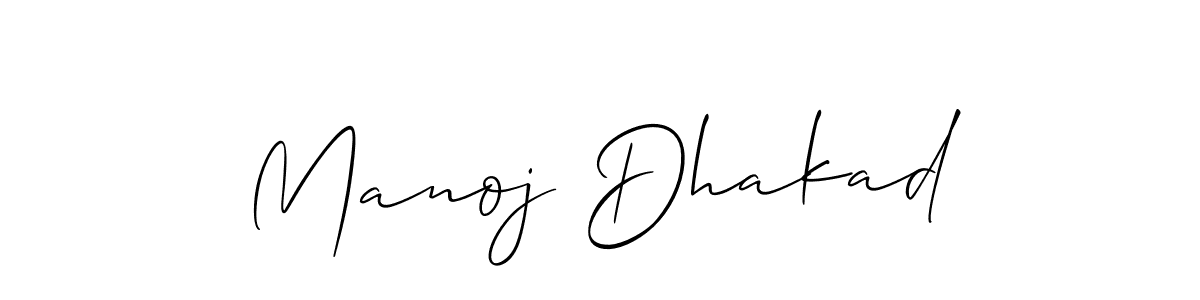 Make a short Manoj Dhakad signature style. Manage your documents anywhere anytime using Allison_Script. Create and add eSignatures, submit forms, share and send files easily. Manoj Dhakad signature style 2 images and pictures png