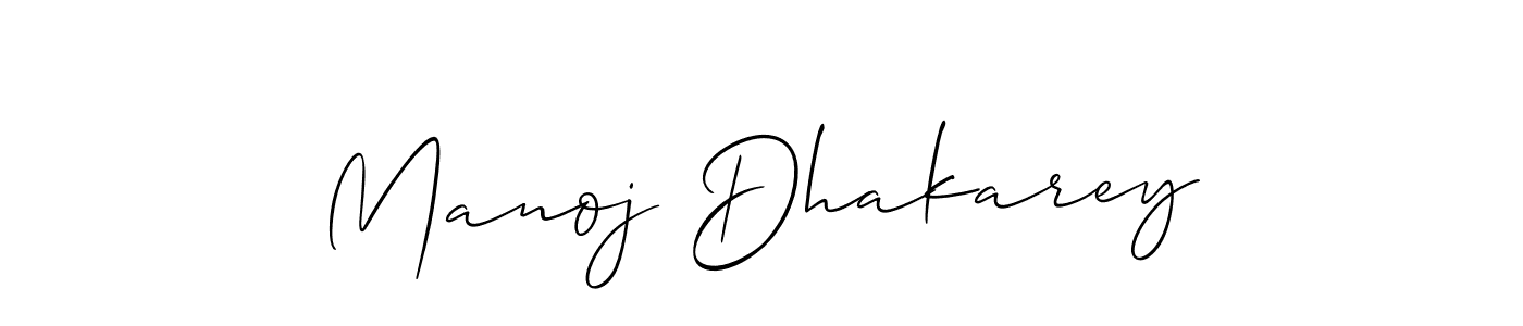 The best way (Allison_Script) to make a short signature is to pick only two or three words in your name. The name Manoj Dhakarey include a total of six letters. For converting this name. Manoj Dhakarey signature style 2 images and pictures png