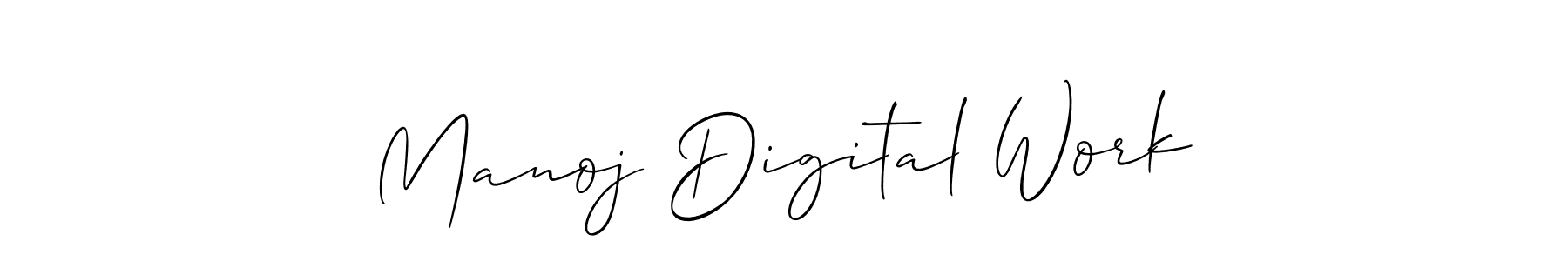 How to make Manoj Digital Work signature? Allison_Script is a professional autograph style. Create handwritten signature for Manoj Digital Work name. Manoj Digital Work signature style 2 images and pictures png