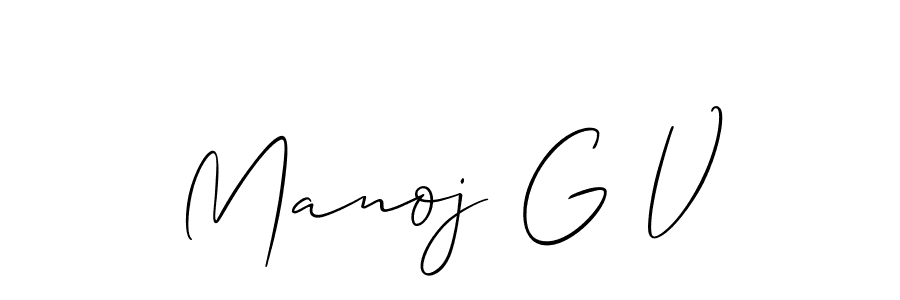 This is the best signature style for the Manoj G V name. Also you like these signature font (Allison_Script). Mix name signature. Manoj G V signature style 2 images and pictures png