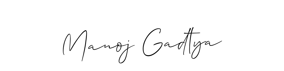 How to make Manoj Gadtya name signature. Use Allison_Script style for creating short signs online. This is the latest handwritten sign. Manoj Gadtya signature style 2 images and pictures png