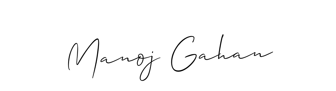 Create a beautiful signature design for name Manoj Gahan. With this signature (Allison_Script) fonts, you can make a handwritten signature for free. Manoj Gahan signature style 2 images and pictures png