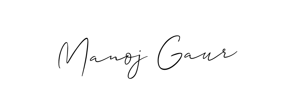 Use a signature maker to create a handwritten signature online. With this signature software, you can design (Allison_Script) your own signature for name Manoj Gaur. Manoj Gaur signature style 2 images and pictures png